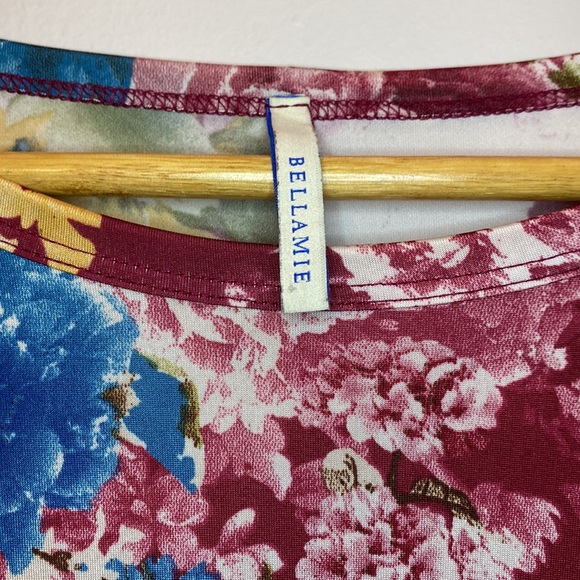 Bellamie. Floral print A-line dress. Size Medium. - Picture 3 of 6